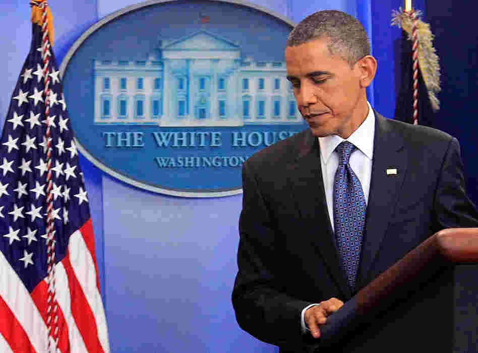 President Barack Obama makes a statement in the Brady Briefing Room at the White House in Washington, Friday, July 22, 2011 on the break down of debt ceiling talks.