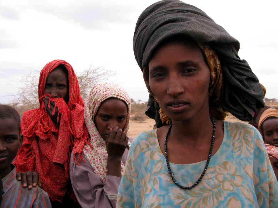 Saruuro Aden traveled on foot from southern Somalia across the Kenyan border with her four children. She says they walked for 10 days. Saruuro Aden traveled on foot from southern Somalia across the Kenyan border with her four children. She says they walked for 10 days.