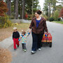 As  part of her  exercise routine, Curtis starts most mornings walking  a gaggle of neighborhood toddlers to their day care.