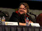 Guillermo del Toro speaks at the Film District Studio Panel in Hall H at Comic-Con 2011.