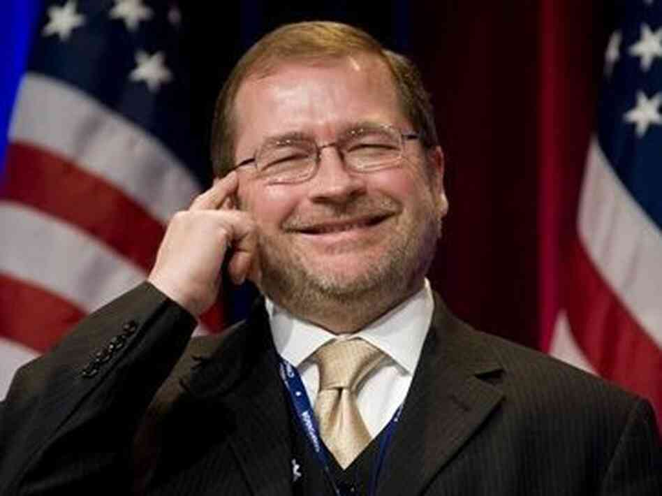 Americans for Tax Reform President Grover Norquist jokes as he is introduced before addressing the Conservative Political Action Conference (CPAC) in Washington on Feb. 19, 2010, Americans for Tax Reform President Grover Norquist jokes as he is introduced before addressing the Conservative Political Action Conference (CPAC) in Washington on Feb. 19, 2010,