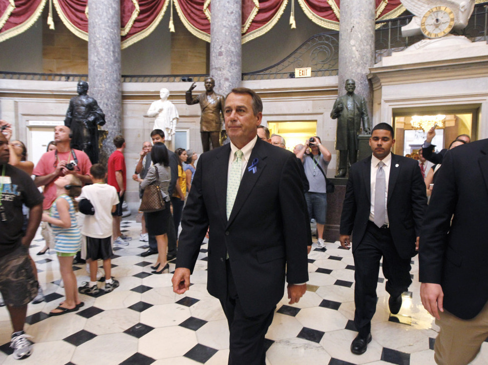 Speaker John Boehner walks through the U.S. Capitol, July 25, 2011.