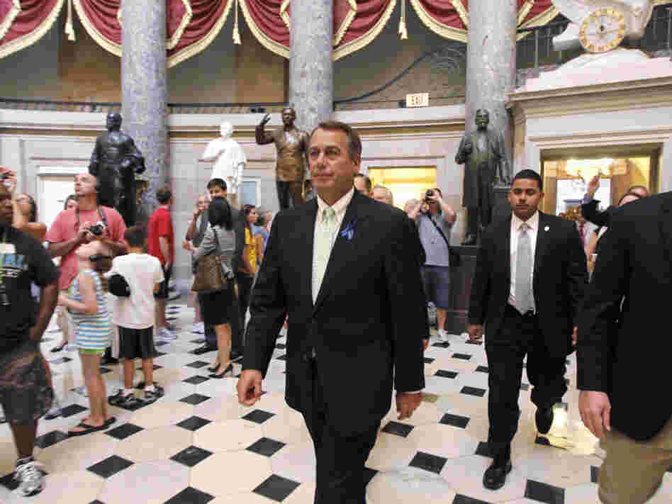 Speaker John Boehner walks through the U.S. Capitol, July 25, 2011.