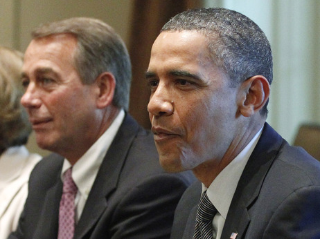President Barack Obama and House Speaker John Boehner of Ohio, take part in a meeting in the Cabinet Room of the White House. President Barack Obama and House Speaker John Boehner of Ohio, take part in a meeting in the Cabinet Room of the White House.