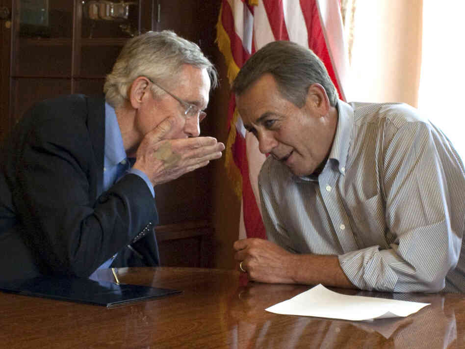 Sen. Harry Reid, the Senate majority leader, and Speaker John Boehner, on Capitol Hill, July 23, 2011.