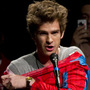 Actor Andrew Garfield asks a question from the audience wearing a Spider-Man costume during the Sony panel presentation of The Amazing Spider-Man at Comic Con last Friday. Actor Andrew Garfield asks a question from the audience wearing a Spider-Man costume during the Sony panel presentation of The Amazing Spider-Man at Comic Con last Friday.