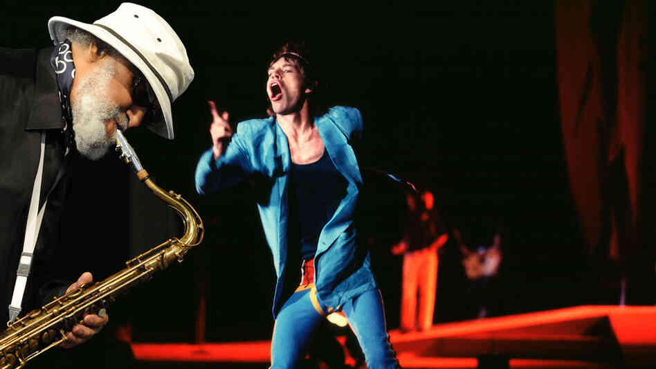 The Saxophone Colossus (that's Sonny Rollins at left) played on The Rolling Stones' "Waiting on a Friend." The Saxophone Colossus (that's Sonny Rollins at left) played on The Rolling Stones' "Waiting on a Friend."