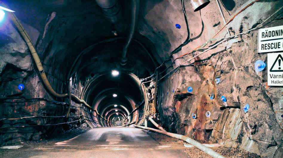 European geologists have conducted experiments in caverns like this one, at the Aspo Hard Rock Laboratory, since 1995. The Swedish nuclear company SKB hopes to store used nuclear fuel more than 1,500 feet below ground. European geologists have conducted experiments in caverns like this one, at the Aspo Hard Rock Laboratory, since 1995. The Swedish nuclear company SKB hopes to store used nuclear fuel more than 1,500 feet below ground.
