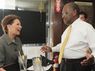 Presidential hopefuls Rep. Michele Bachmann (R-MN), who signed a pledge against abortion rights, and businessman Herman Cain, who has not, seen at the taping of a radio show in New Hampshire in May. Presidential hopefuls Rep. Michele Bachmann (R-MN), who signed a pledge against abortion rights, and businessman Herman Cain, who has not, seen at the taping of a radio show in New Hampshire in May.