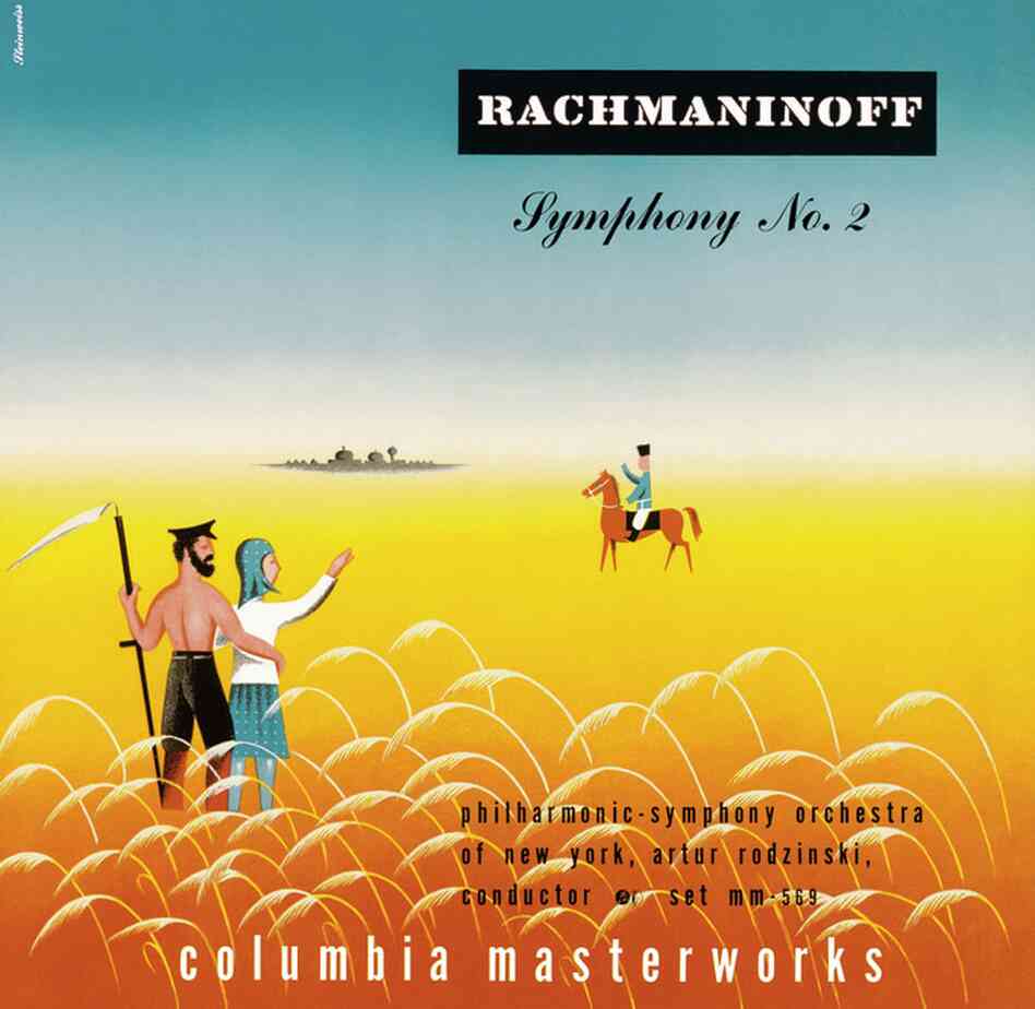 A 1944 cover for an Artur Rodzinski-led performance that evokes both Russian folk tradition and Soviet poster art. 