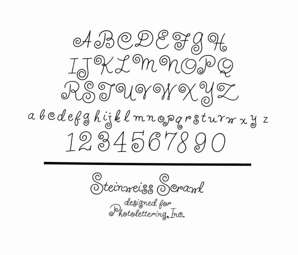 Steinweiss began utilizing his "scrawl" in 1944, but by 1947 it had become his signature lettering. 