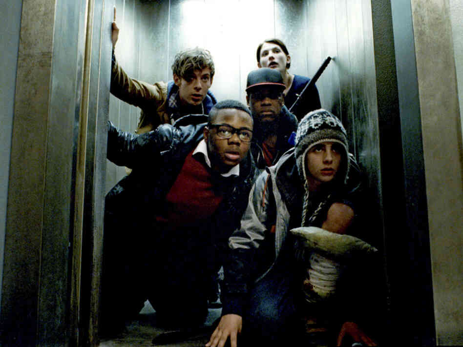 (clockwise from bottom left) Leeon Jones, Luke Treadaway, Jodie Whittaker, John Boyega and Alex Esmail are the London toughs who defend their turf from '80s-era slime monsters in Attack The Block, a deadpan horror-comedy that provokes real feelings for its mismatched characters. (clockwise from bottom left) Leeon Jones, Luke Treadaway, Jodie Whittaker, John Boyega and Alex Esmail are the London toughs who defend their turf from '80s-era slime monsters in Attack The Block, a deadpan horror-comedy that provokes real feelings for its mismatched characters.