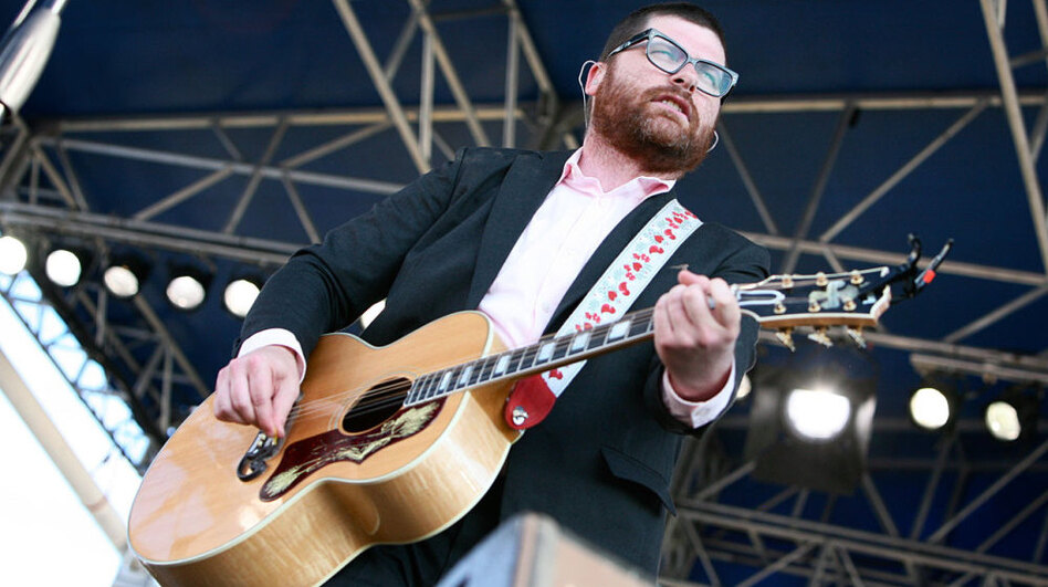 Colin Meloy of The Decemberists performs at the 2011 Newport Folk Festival.