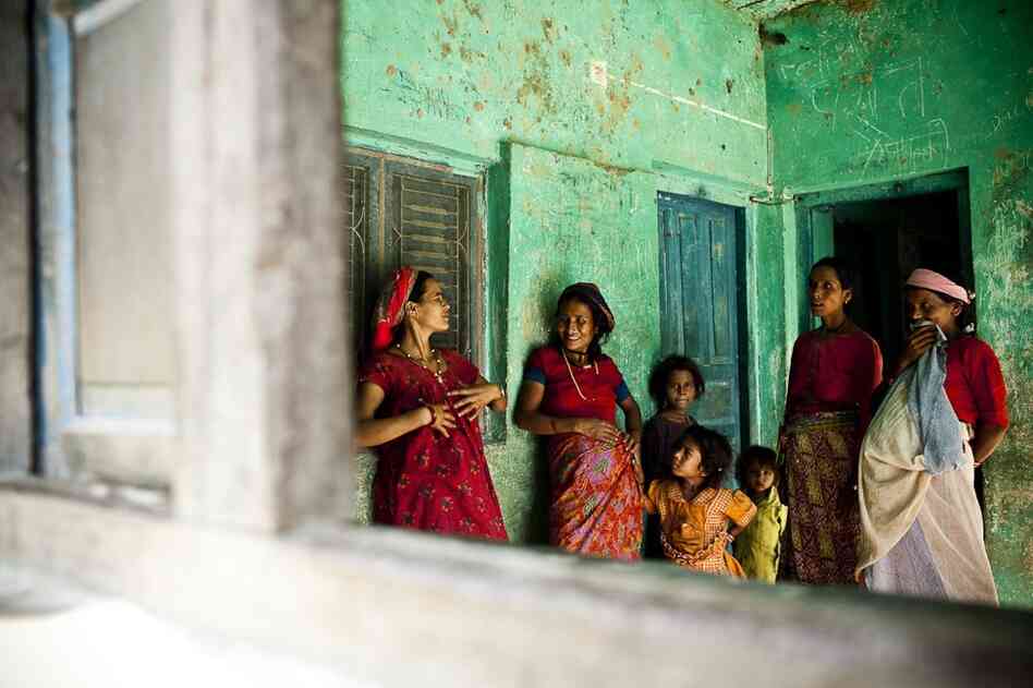 Hearing that a skilled birth attendant is visiting the village, pregnant women flock to the local sub-health post to be examined by the nurse-midwife. She was brought in from a village three hours away in order to deliver Maheshwori's baby.