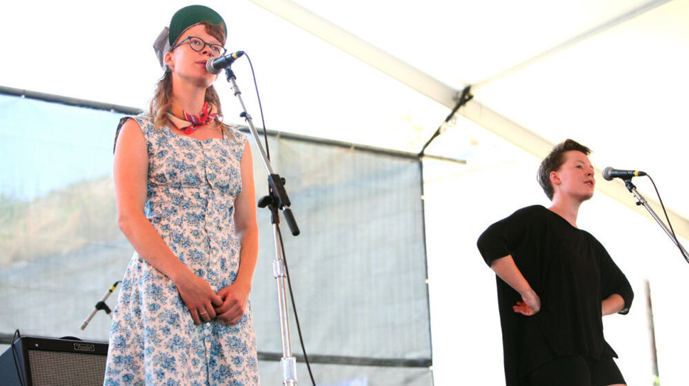 Mountain Man performs at the 2011 Newport Folk Festival.