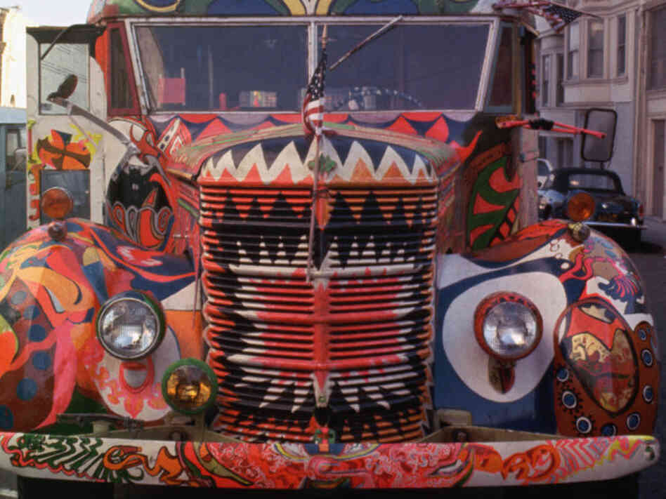 Ken Kesey's bus, "Further," was an emblem of '60s counterculture. Painted by hand (and foot), the vehicle served as a temporary home for Kesey and his fellow hippies.