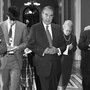 Senate Majority Leader Bob Dole on Capitol Hill on March 1, 1995, after he came up one vote short in his quest to pass a balanced budget amendment in the Senate. Senate Majority Leader Bob Dole on Capitol Hill on March 1, 1995, after he came up one vote short in his quest to pass a balanced budget amendment in the Senate.