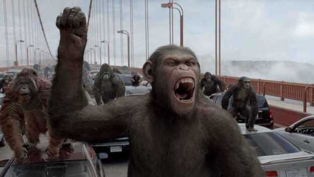 Super Monkey Brawl: Caesar (Andy Serkis) leads his army of apes in a revolt against the humans, who imprison his kind for use in drug experiments. The motion-captured CGI primates are all the creepier for walking too fine a line between reality and special effect.