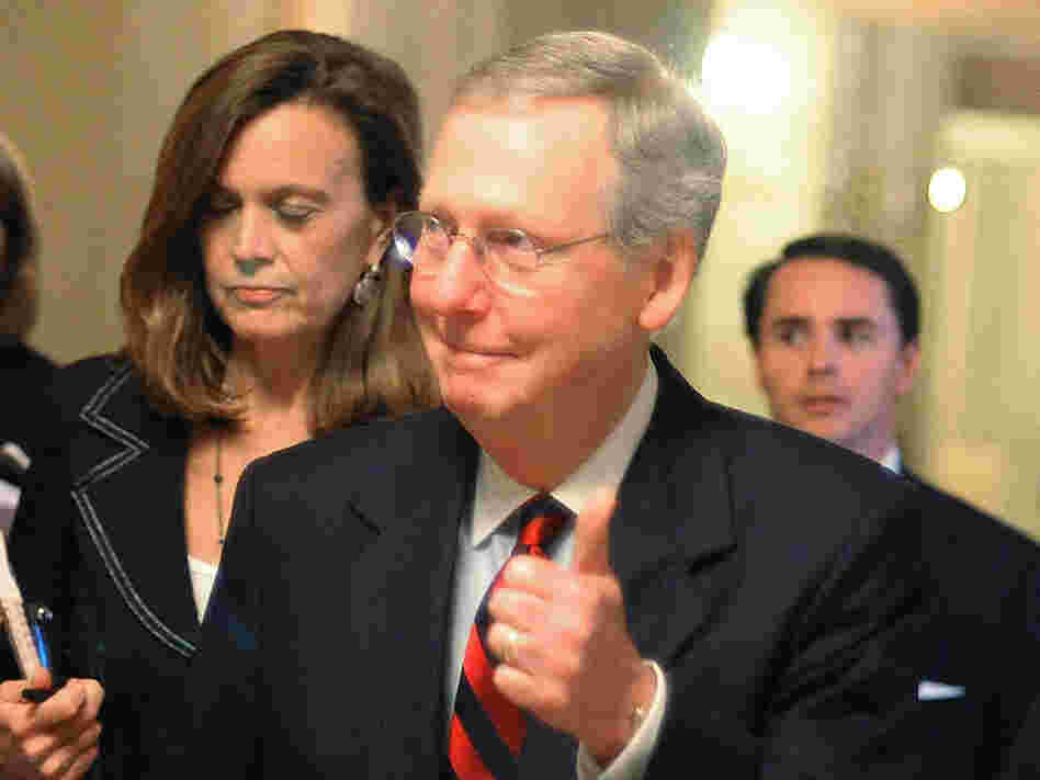Senate Minority Leader Mitch McConnell (R-KY) on Capitol Hill Sunday, after leaders from both parties reached an agreement on raising the national debt ceiling. Senate Minority Leader Mitch McConnell (R-KY) on Capitol Hill Sunday, after leaders from both parties reached an agreement on raising the national debt ceiling.