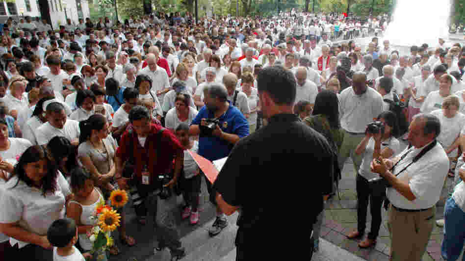 In June, participants bow their heads in prayer during a demonstration in Birmingham, Ala., to protest the state's new law against illegal immigration. In June, participants bow their heads in prayer during a demonstration in Birmingham, Ala., to protest the state's new law against illegal immigration.