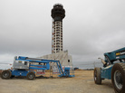 Construction equipment sits idle in front of the half-completed new control tower at Oakland International Airport. Thousands of construction workers on aviation projects have stopped work, as a standoff over funding of the FAA continues. Construction equipment sits idle in front of the half-completed new control tower at Oakland International Airport. Thousands of construction workers on aviation projects have stopped work, as a standoff over funding of the FAA continues.