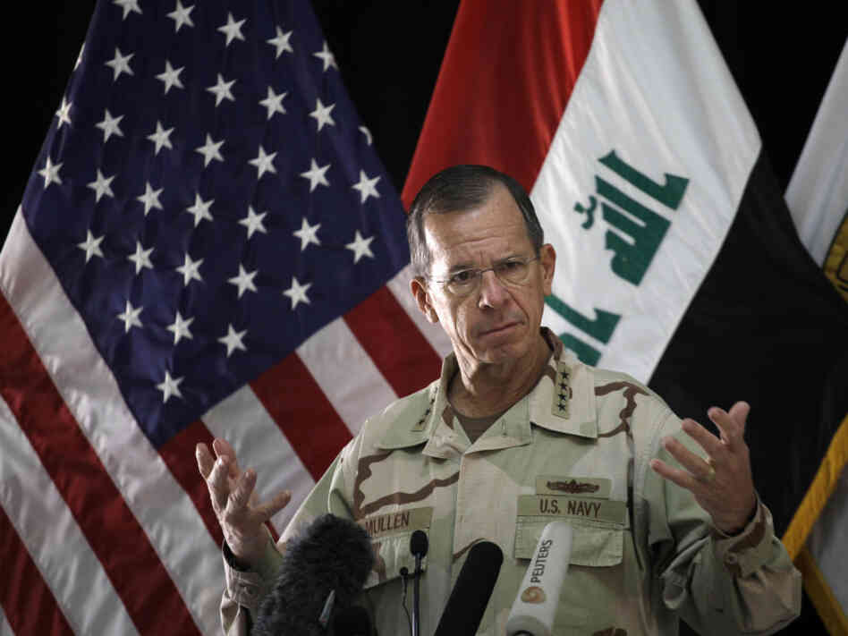 Asked about the looming budget cuts at the Defense Department, Adm. Mike Mullen, outgoing chairman of the Joint Chiefs of Staff, said in Baghdad on Tuesday that everything was on the table.