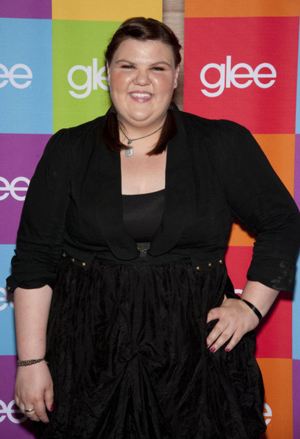 Actress Ashley Fink arrives at a Glee screening in Hollywood, Calif. Fink previously starred in ABC Family's Huge and the film Fat Girls.