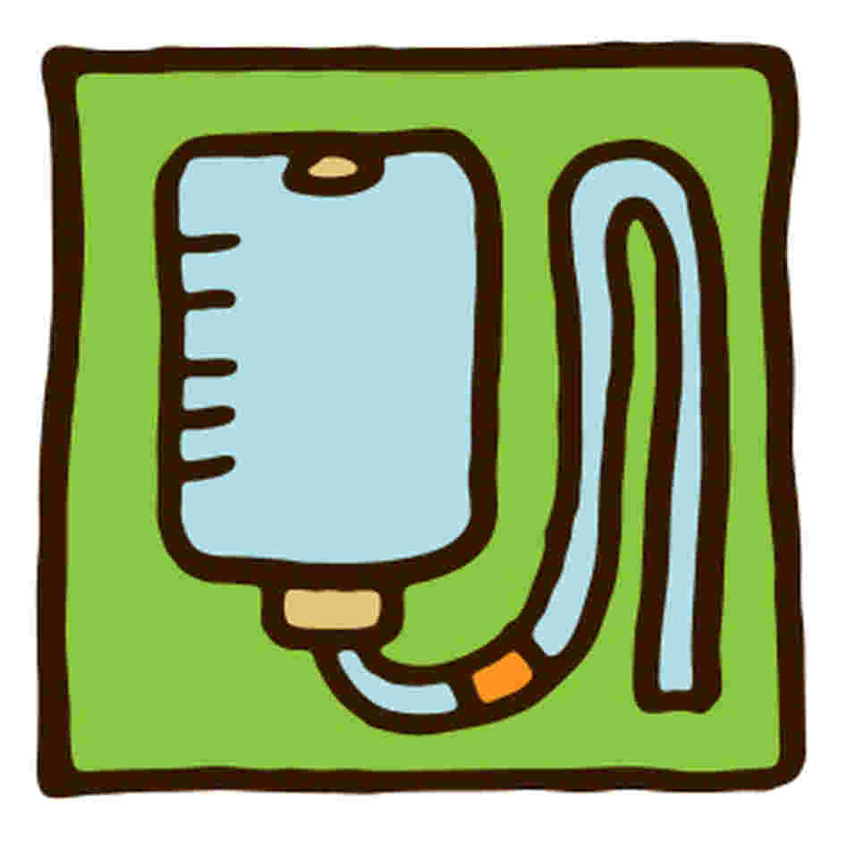 Illustration of an IV. Illustration of an IV.