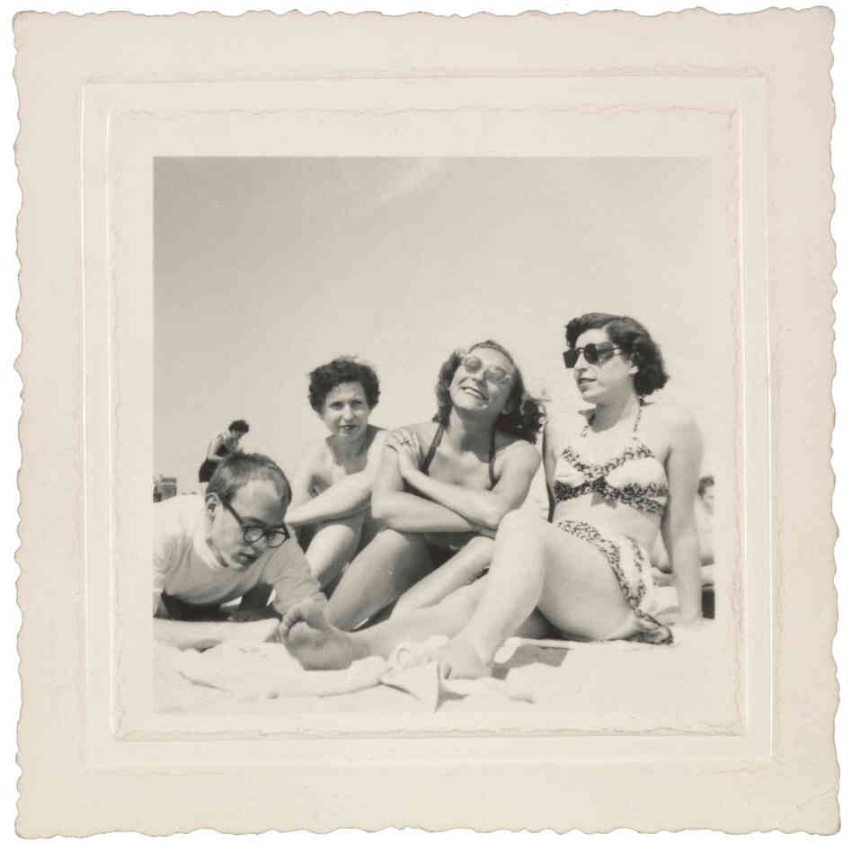 Andy Warhol and friends on the beach Andy Warhol and friends on the beach