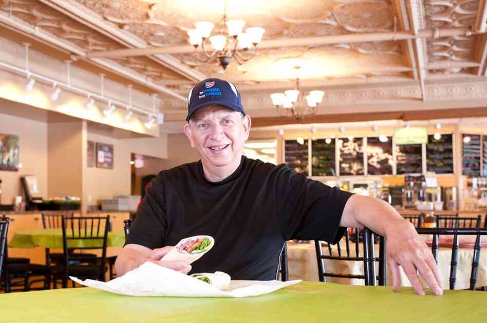 Ed Pickens, owner of Cafe on Main and creator of The Shawshankwich. Ingredients include "Brooks' roast beef, Red's onion and Andy's aioli in the Warden's wrap."