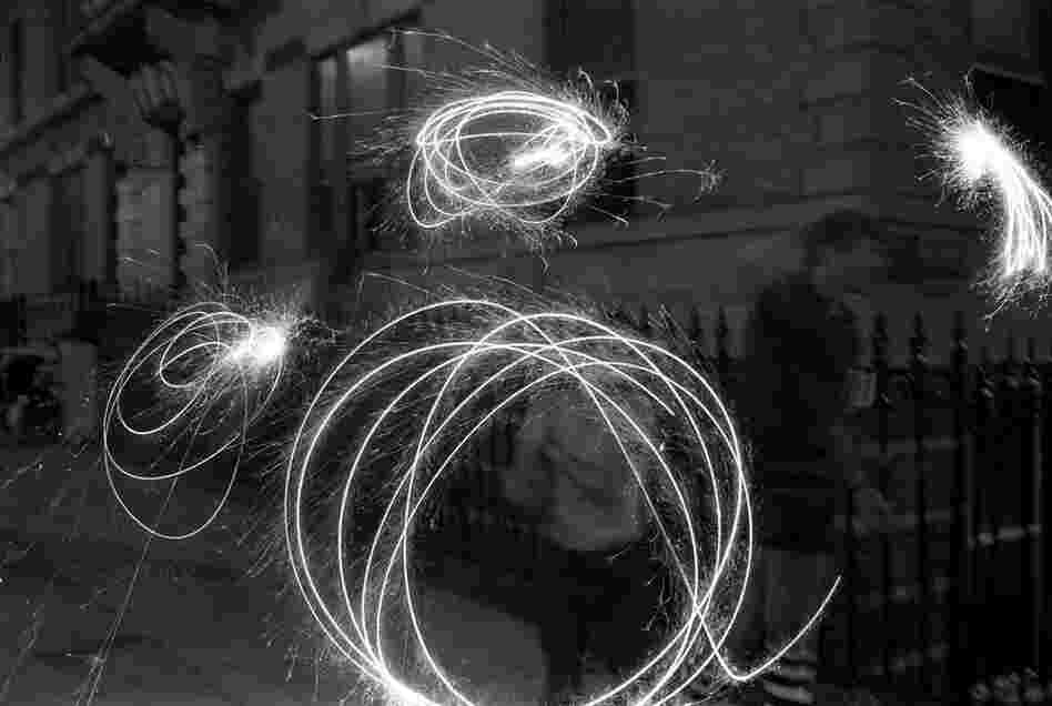 Waving sparklers on July 4, 1984