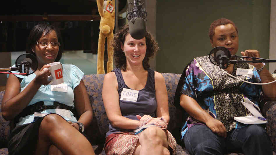 Stacey Ferguson, Corie Driscoll and Angela Tilghman participate in a round table discussion about parenting hosted by Michele Norris at NPR's headquarters in Washington, D.C. Stacey Ferguson, Corie Driscoll and Angela Tilghman participate in a round table discussion about parenting hosted by Michele Norris at NPR's headquarters in Washington, D.C.