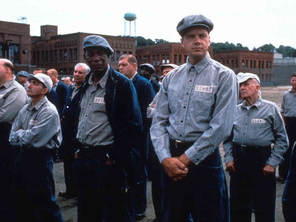 The Shawshank Redemption, starring Morgan Freeman (left) and Tim Robbins, was shot at the abandoned Ohio State Reformatory. Today, the buildings in the background are gone, but the prison's main building has been preserved by locals.