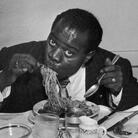 Louis Armstrong tucks into a plate of spaghetti in Rome with his wife Lucille in 1949. Louis Armstrong tucks into a plate of spaghetti in Rome with his wife Lucille in 1949.