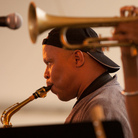 Steve Coleman performs with Five Elements, including Jonathan Finlayson (on trumpet, foreground), on the Harbor Stage at the Newport Jazz Festival. Steve Coleman performs with Five Elements, including Jonathan Finlayson (on trumpet, foreground), on the Harbor Stage at the Newport Jazz Festival.