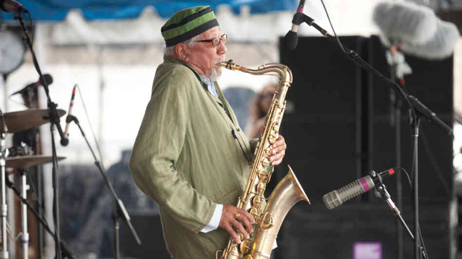 Charles Lloyd performs on the Fort Stage during the Newport Jazz Festival. Charles Lloyd performs on the Fort Stage during the Newport Jazz Festival.
