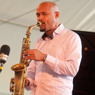 Miguel Zenón performs with his Puerto Rican Songbook group, including Luis Perdomo on piano (left), on the Quad stage during the Newport Jazz Festival. Miguel Zenón performs with his Puerto Rican Songbook group, including Luis Perdomo on piano (left), on the Quad stage during the Newport Jazz Festival.