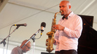 Miguel Zenón performs with his Puerto Rican Songbook group, including Luis Perdomo on piano (left), on the Quad stage during the Newport Jazz Festival. Miguel Zenón performs with his Puerto Rican Songbook group, including Luis Perdomo on piano (left), on the Quad stage during the Newport Jazz Festival.