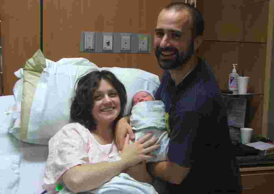 Lucy with her husband Aaron and her son, Dexter.