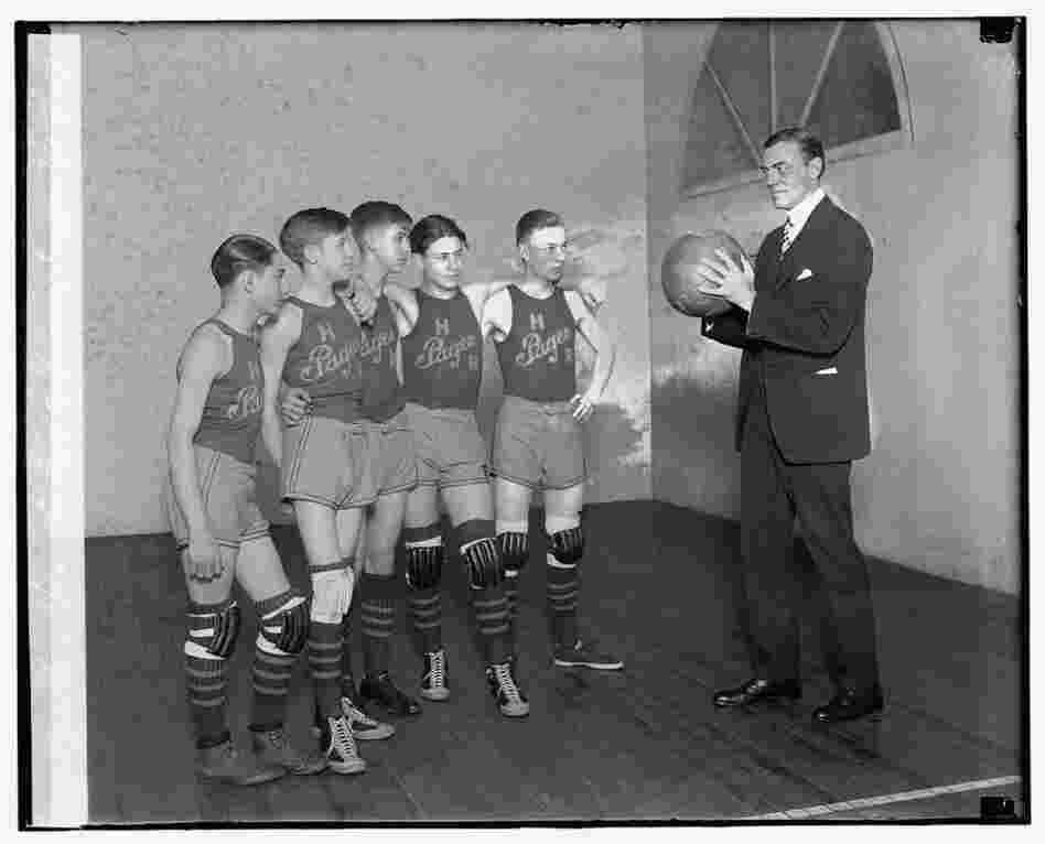 Rep. Hamilton Fish, a New York Republican, and the House page basketball team, Jan. 15, 1927.