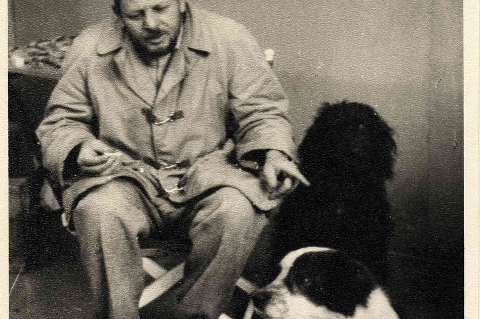 Jackson Pollock with his dogs Gyp and Ahab, circa 1955 