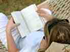 Relaxing with a book.