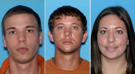 Ryan Edward Dougherty, Dylan Dougherty Stanley, and Lee Grace Dougherty are seen in a composite photo assembled from their drivers' license pictures. Ryan Edward Dougherty, Dylan Dougherty Stanley, and Lee Grace Dougherty are seen in a composite photo assembled from their drivers' license pictures.