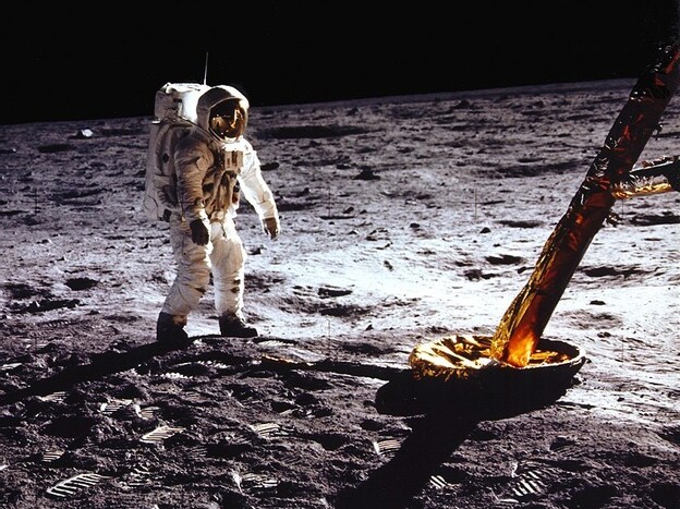 Buzz Aldrin on the moon during the Apollo 11 mission.