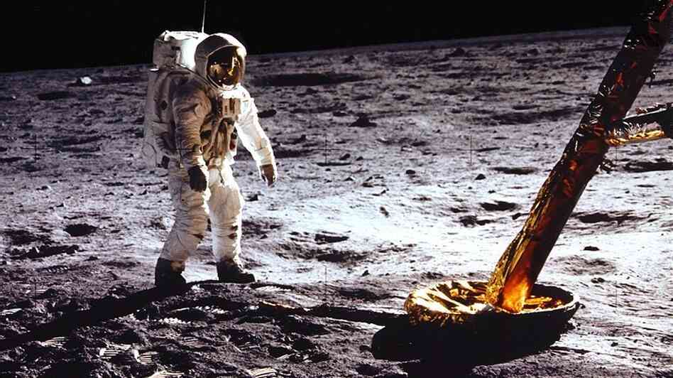 Buzz Aldrin on the moon during the Apollo 11 mission.