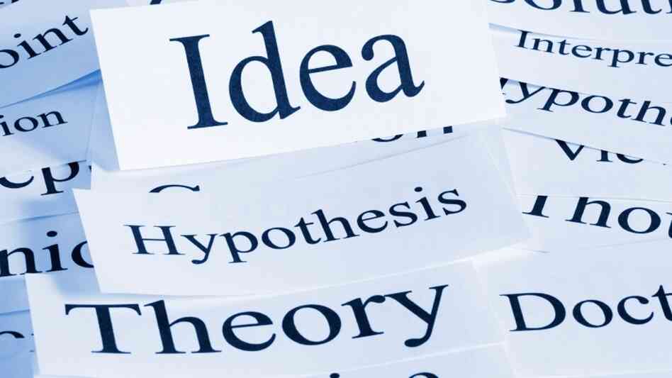 iStock image of the words idea, hypothesis, theory.