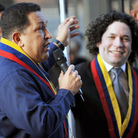 Venezuelan president Hugo Chavez and his compatriot Gustavo Dudamel, together in Caracas.