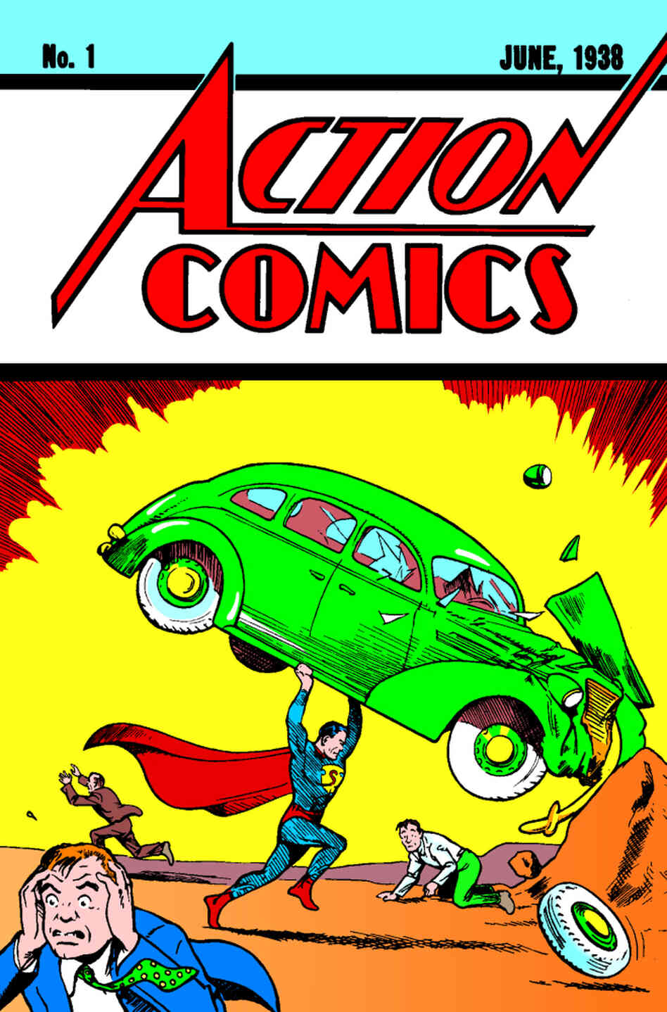 Action Comics #1, published on April 18, 1938, featured the first appearance of Jerry Siegel and Joe Shuster's Superman.