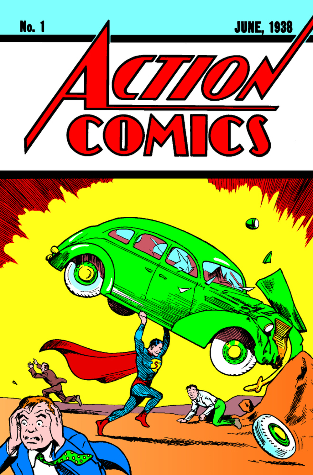 Action Comics #1, published on April 18, 1938, featured the first appearance of Jerry Siegel and Joe Shuster's Superman.