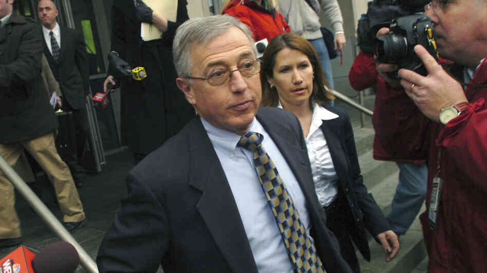Mark Ciavarella leaves the federal courthouse in Scranton, Pa., in February.